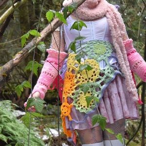 Rainbow Moss Fairy Skirt Overlay